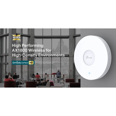 TP-LINK access point EAP620 HD, AX1800, WiFi 6, ceiling mount, Ver. 2.0