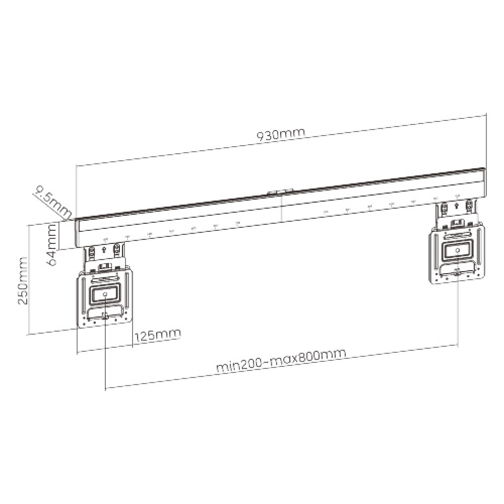 BRATECK επιτοίχια βάση LED-1948 για TV 43