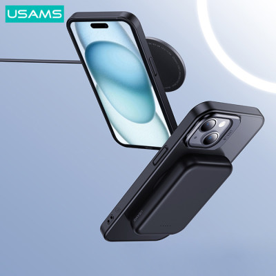 USAMS θήκη Geying US-BH854 για iPhone 15, διάφανη/μαύρη
