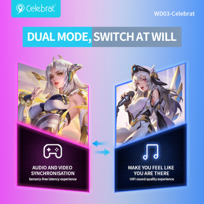 CELEBRAT earphones με θήκη φόρτισης WD03, True Wireless, 13mm, 30/300mAh, μαύρα