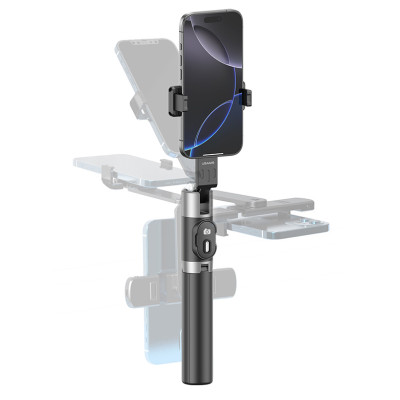 USAMS selfie stick ZB324 με τρίποδο, έως 110cm, Bluetooth, μαύρο